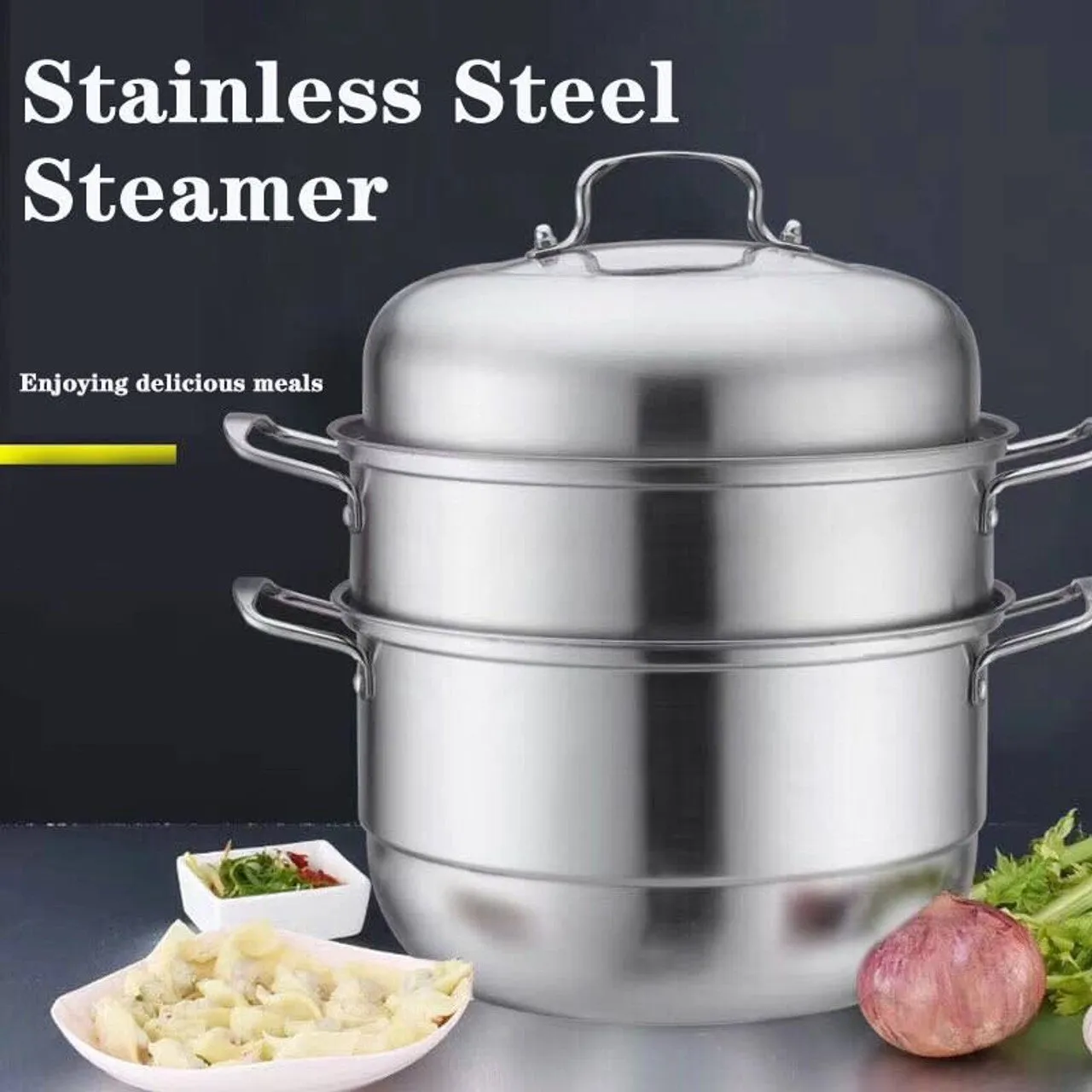 3-Layers Stainless Steel Steamer Pot