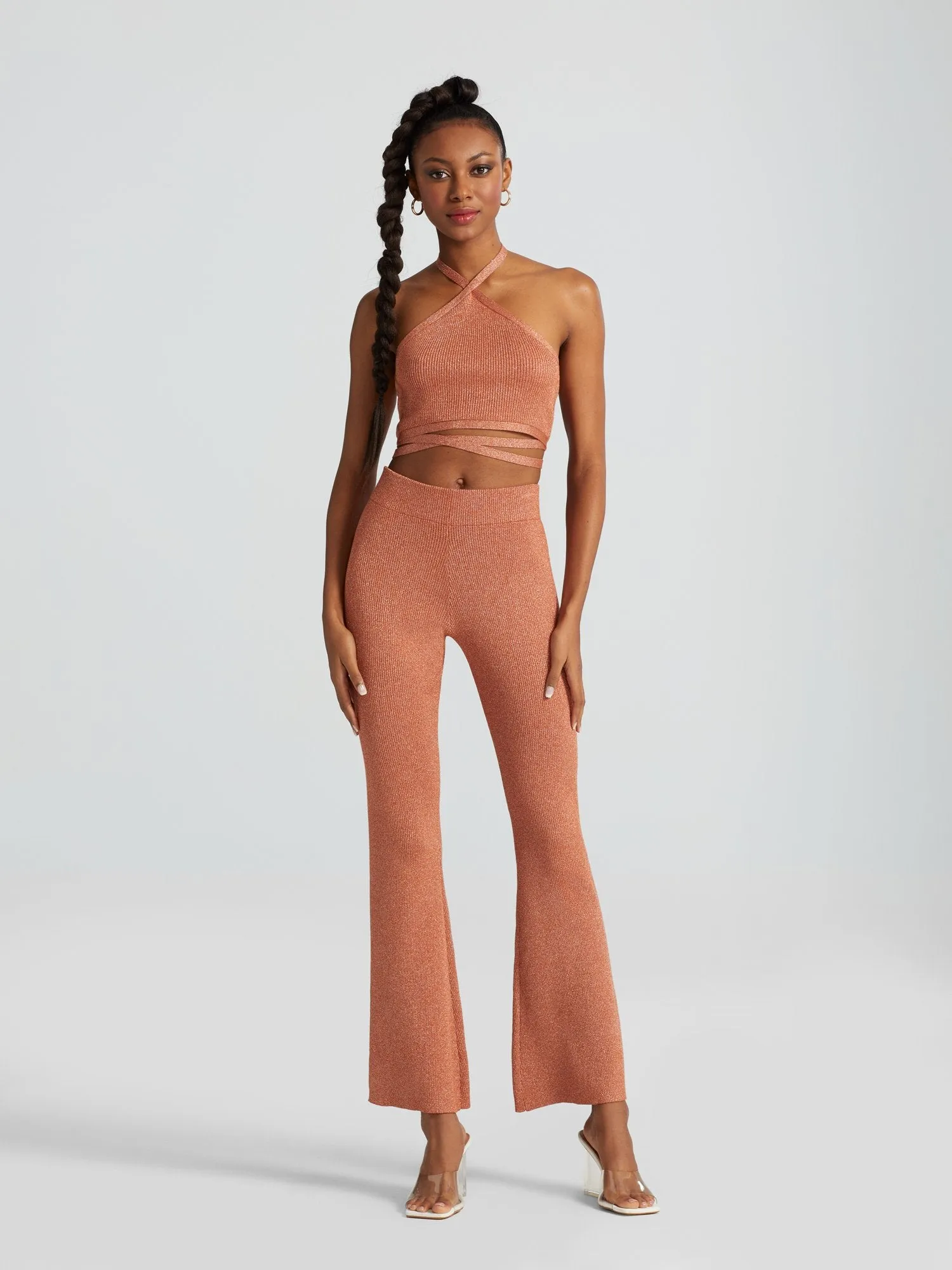 Alana Metallic Flare Pant