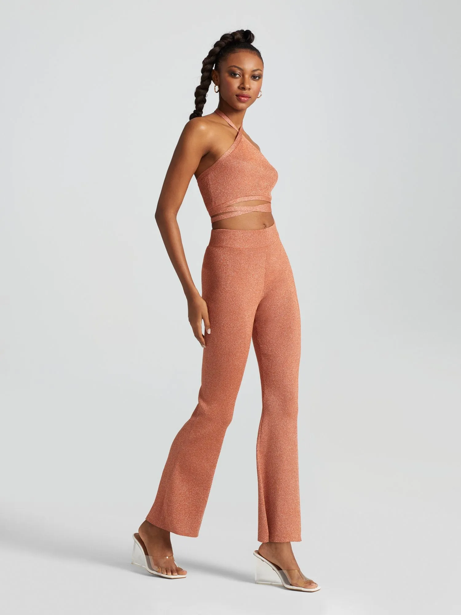 Alana Metallic Flare Pant