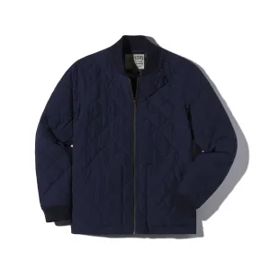 Andes Diamond Quilted Bomber - Navy