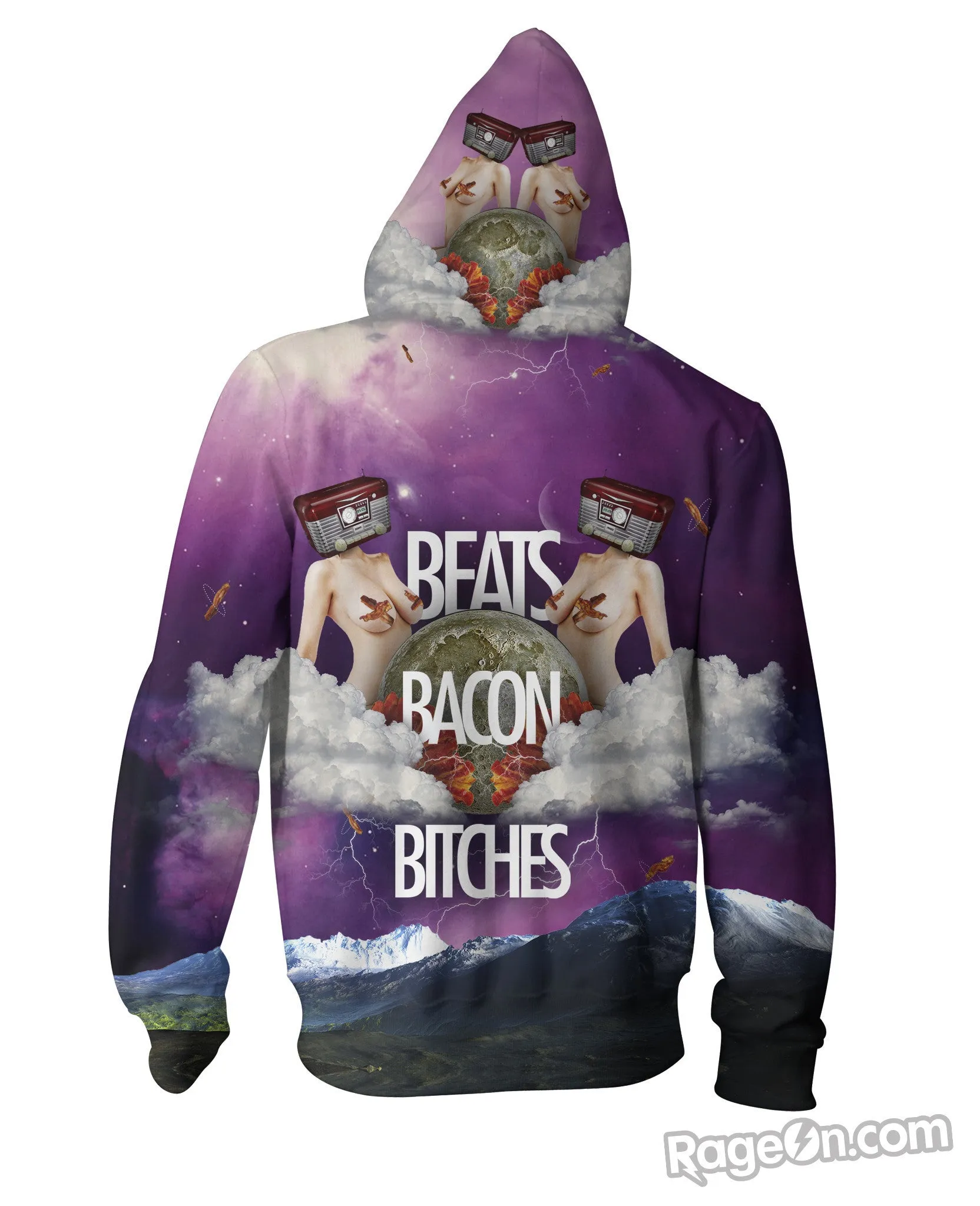 Beats Bacon Bitches Zip-up Hoodie