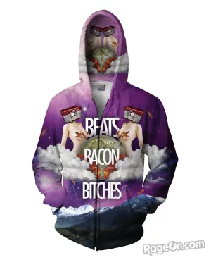 Beats Bacon Bitches Zip-up Hoodie