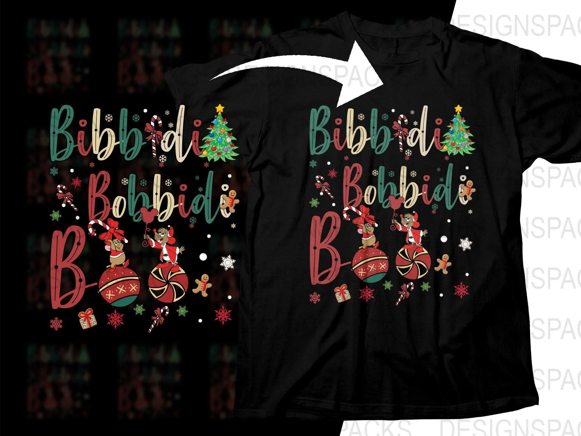 Bibbidi Bobbidi Christmas Png Digital Download Festive Graphic Tee