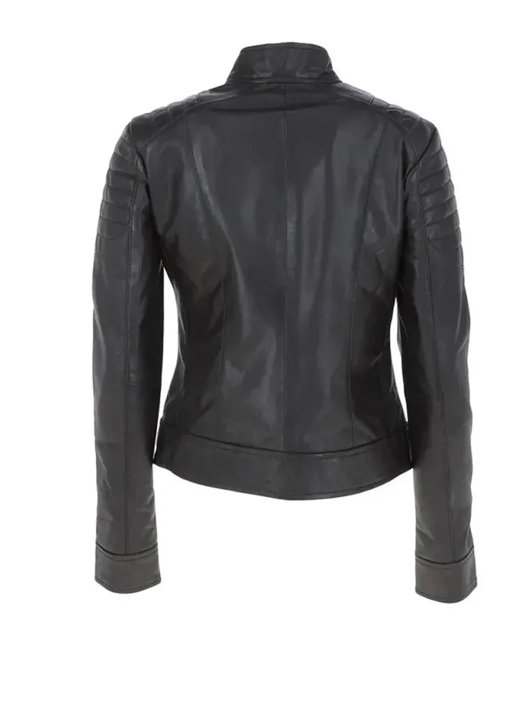 Black Biker Chocs Leather Jacket