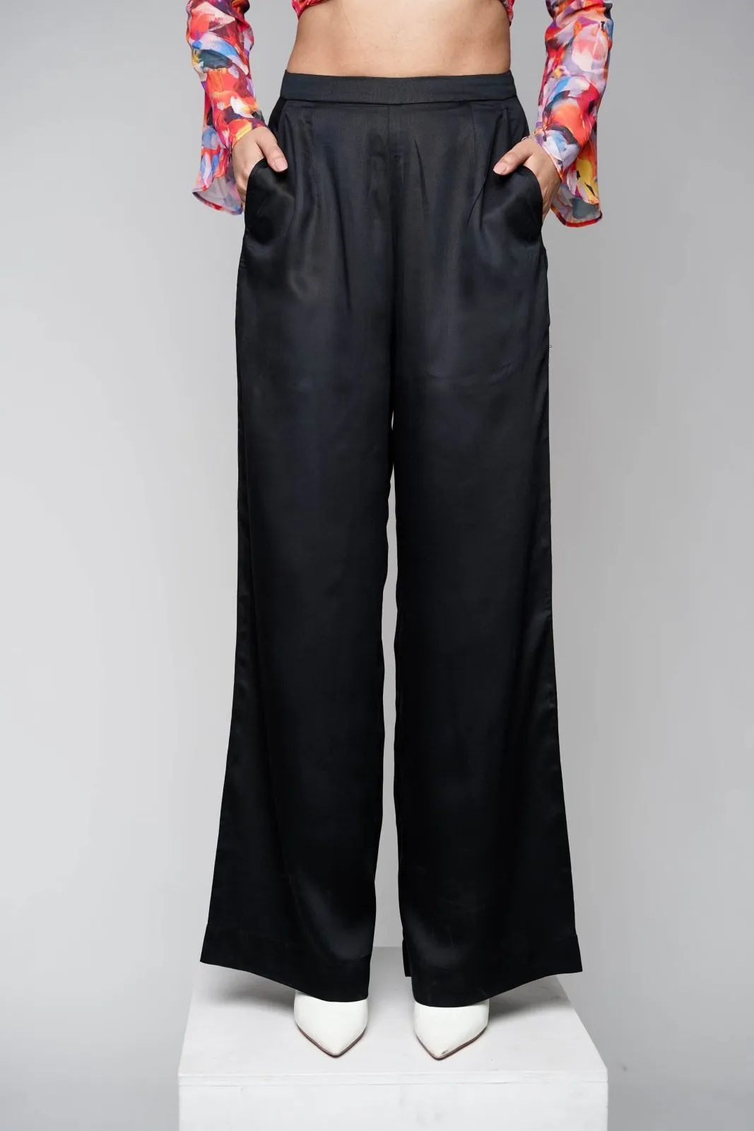 Black Satin Pants