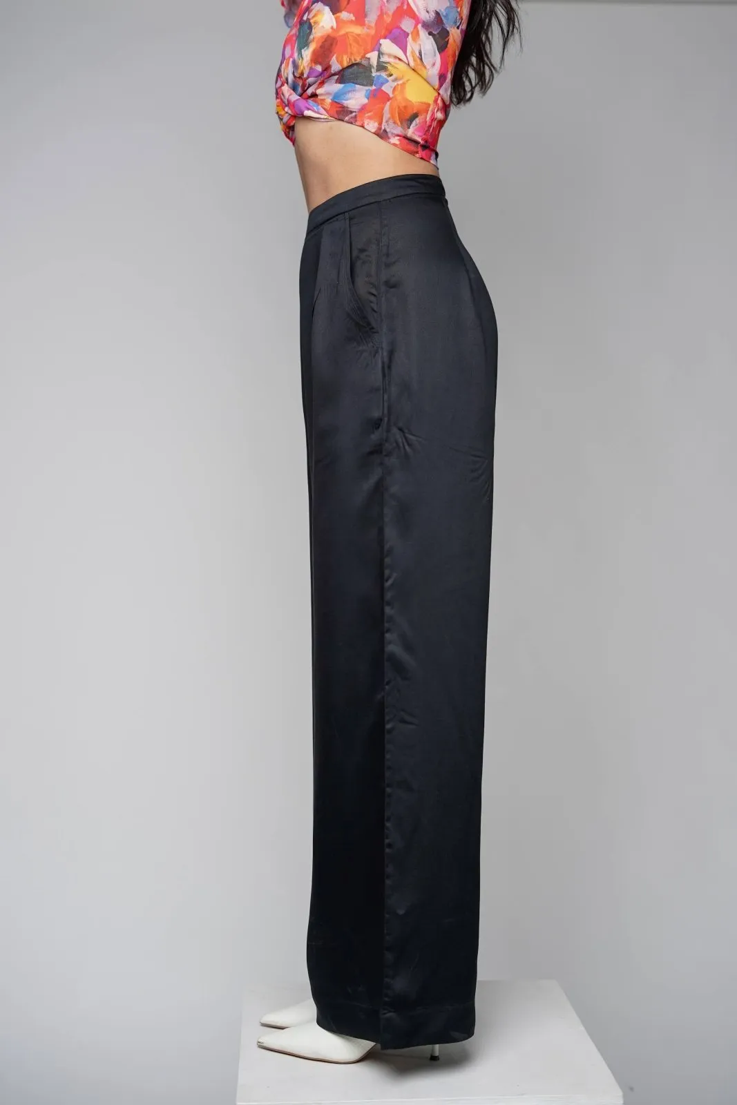 Black Satin Pants