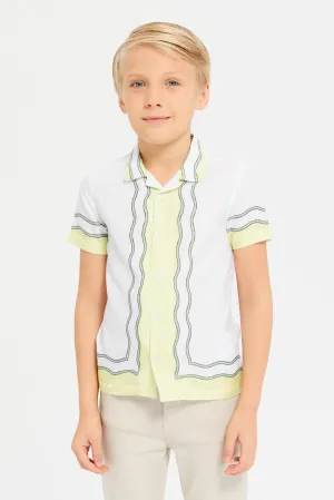 Boys Assorted Short Sleeves Placement Print Shirt