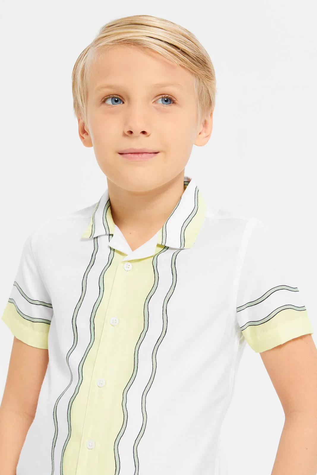 Boys Assorted Short Sleeves Placement Print Shirt