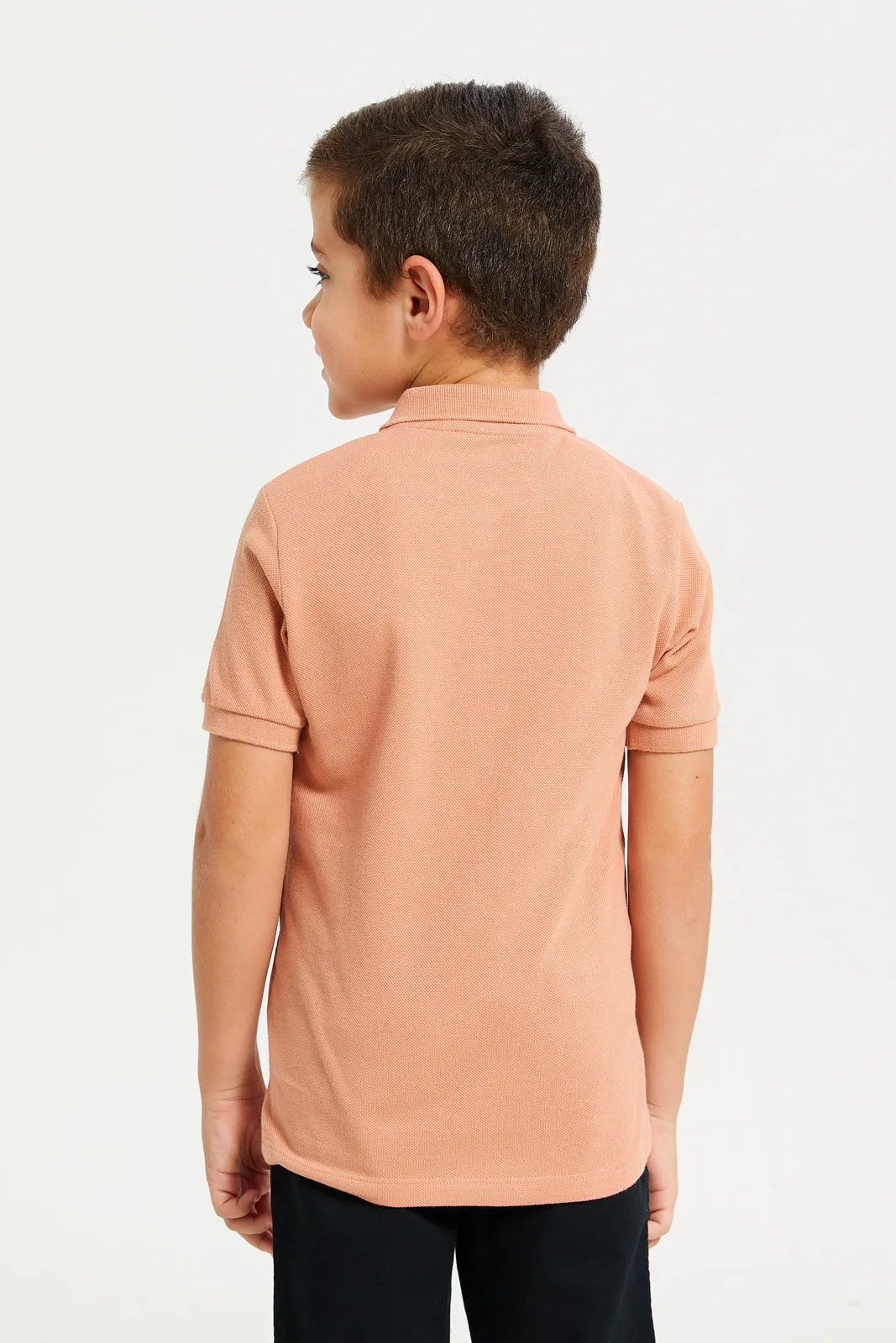 Boys Coral Embroidered Polo T-Shirt