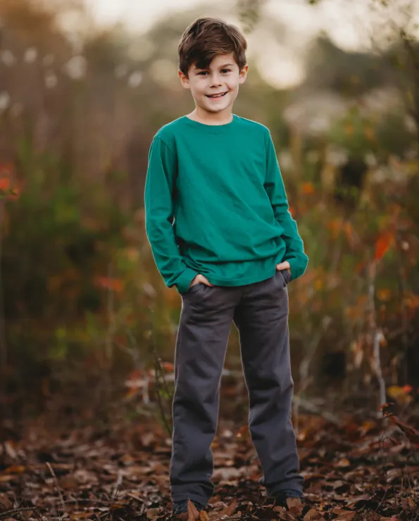 Boys Soft Cotton Jersey Long Sleeve Tee | Navy