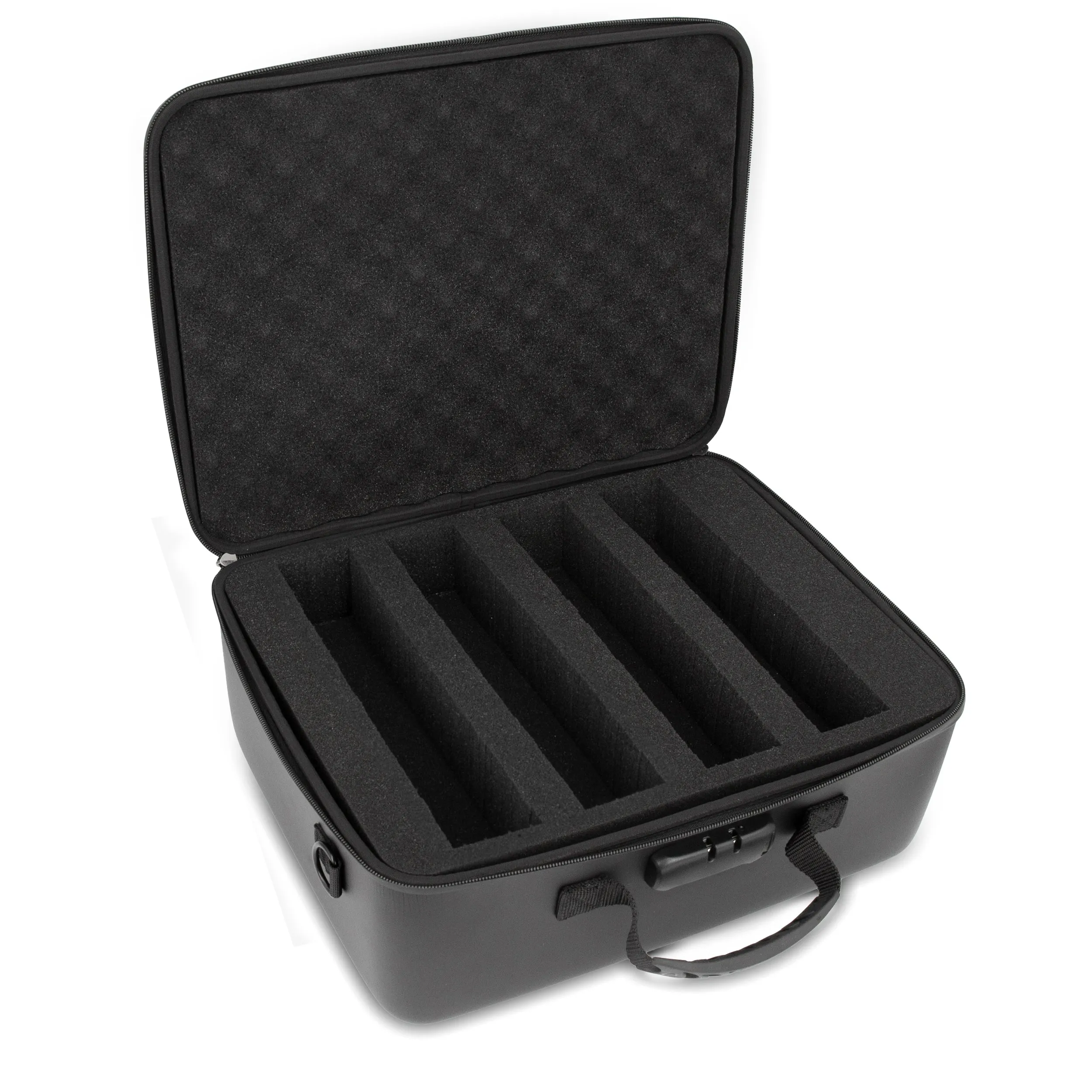 CASEMATIX Locking Wireless Microphone Case With Foam Compatible With 8 Sennheiser, Shure Wireless Mic System Microphones, Receivers and More