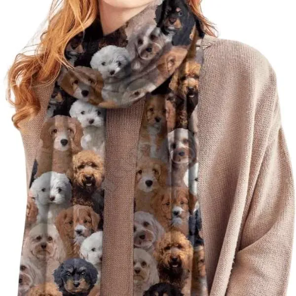 Cavoodle Print Winter Scarf