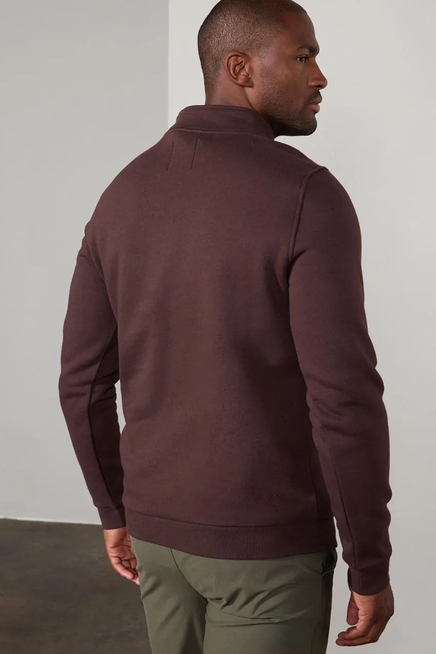 Comfort Men's Fleece 1/4 Zip  - Chocolate Brown