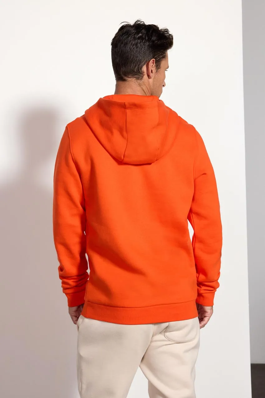 Comfort Men's Fleece Pullover Hoodie - Spicy Orange