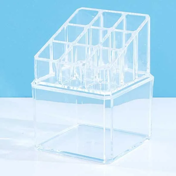 DOUBLE LAYERS MAKEUP ORGANIZER WITH COMPARTMENTS.