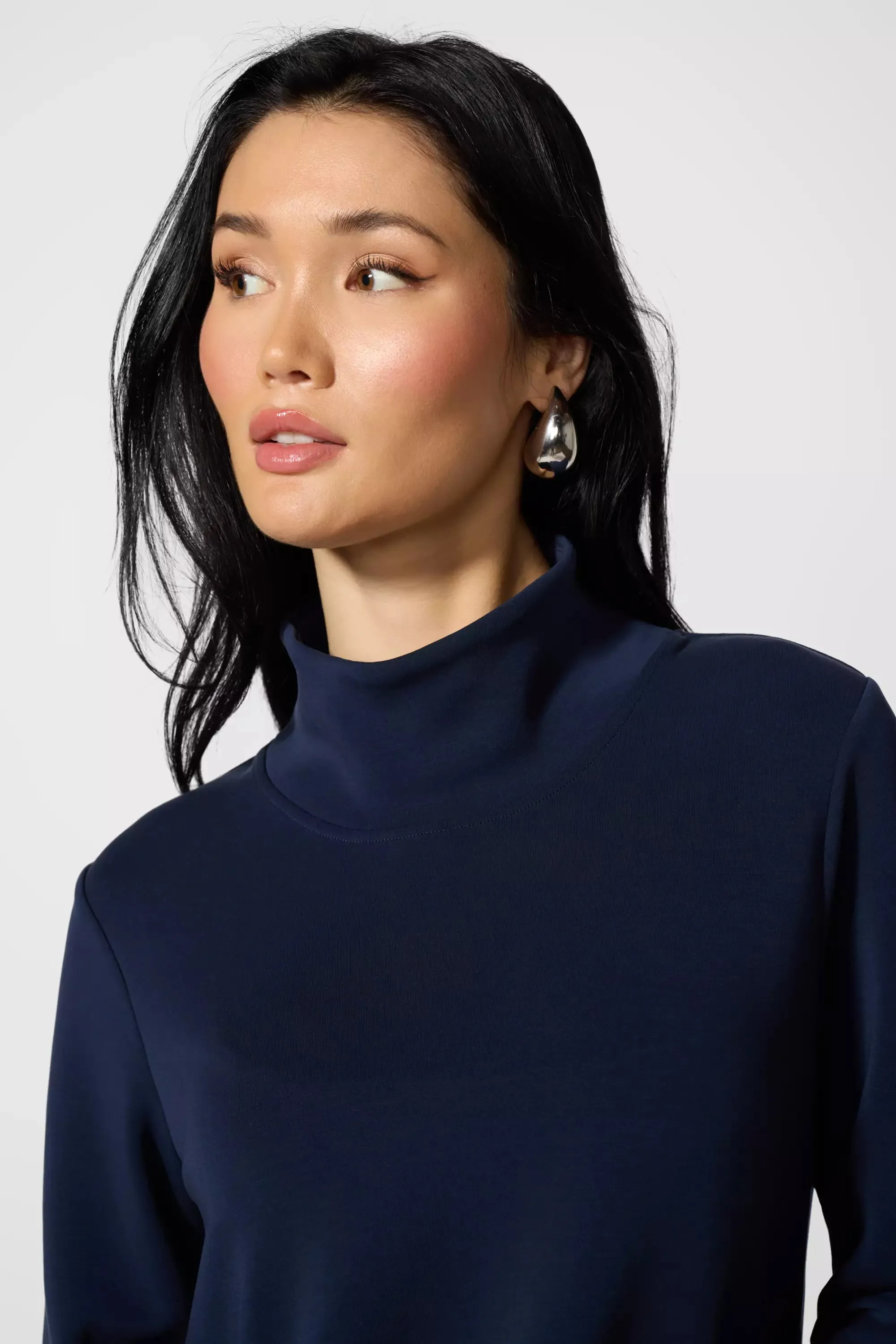 Dreamweave Mock Neck Sweatshirt - Navy Blazer