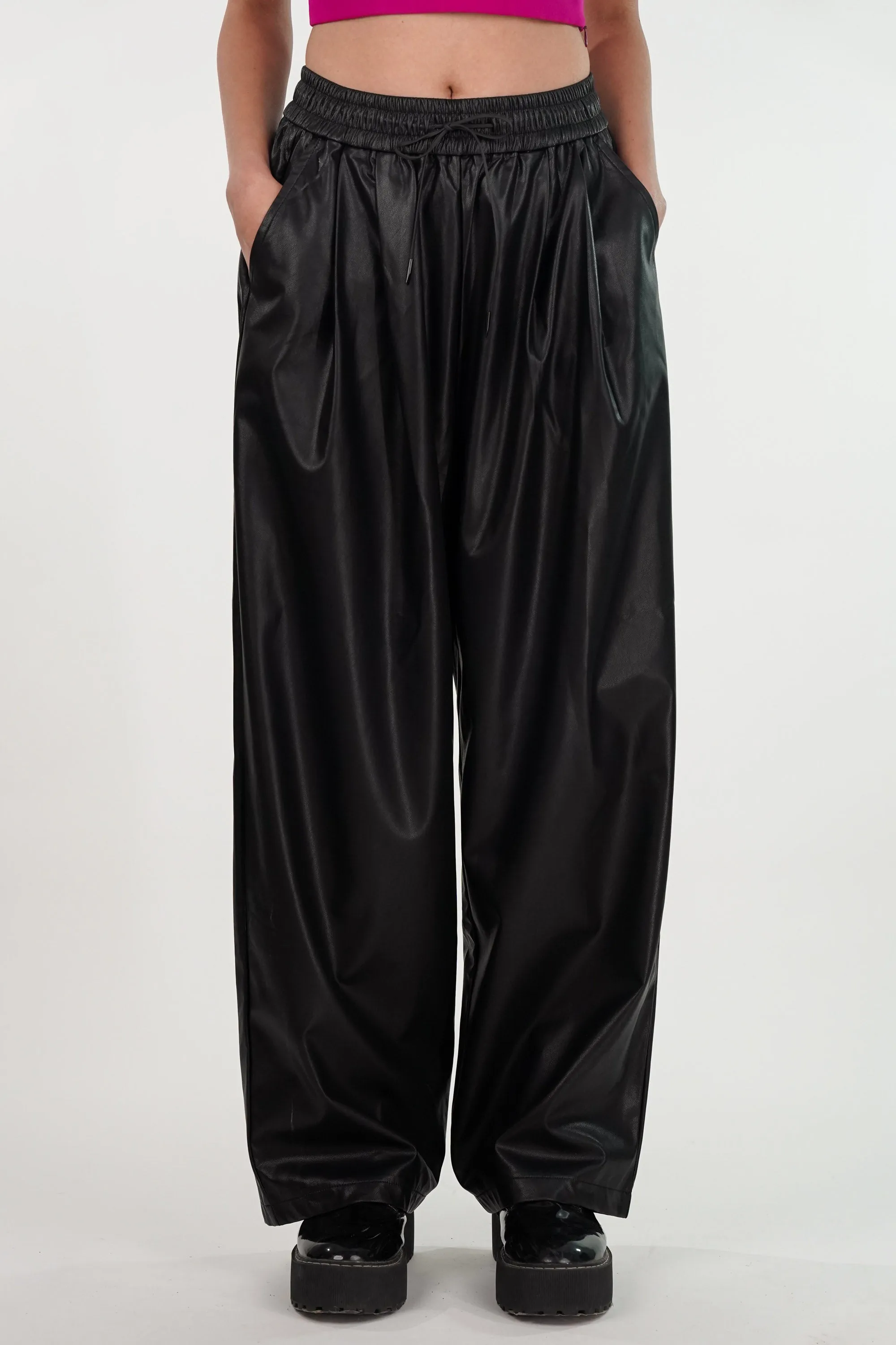 Edgy Black Faux Leather pants