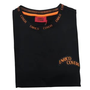 Enrico Coveri Black Logo Signature Crew T shirt