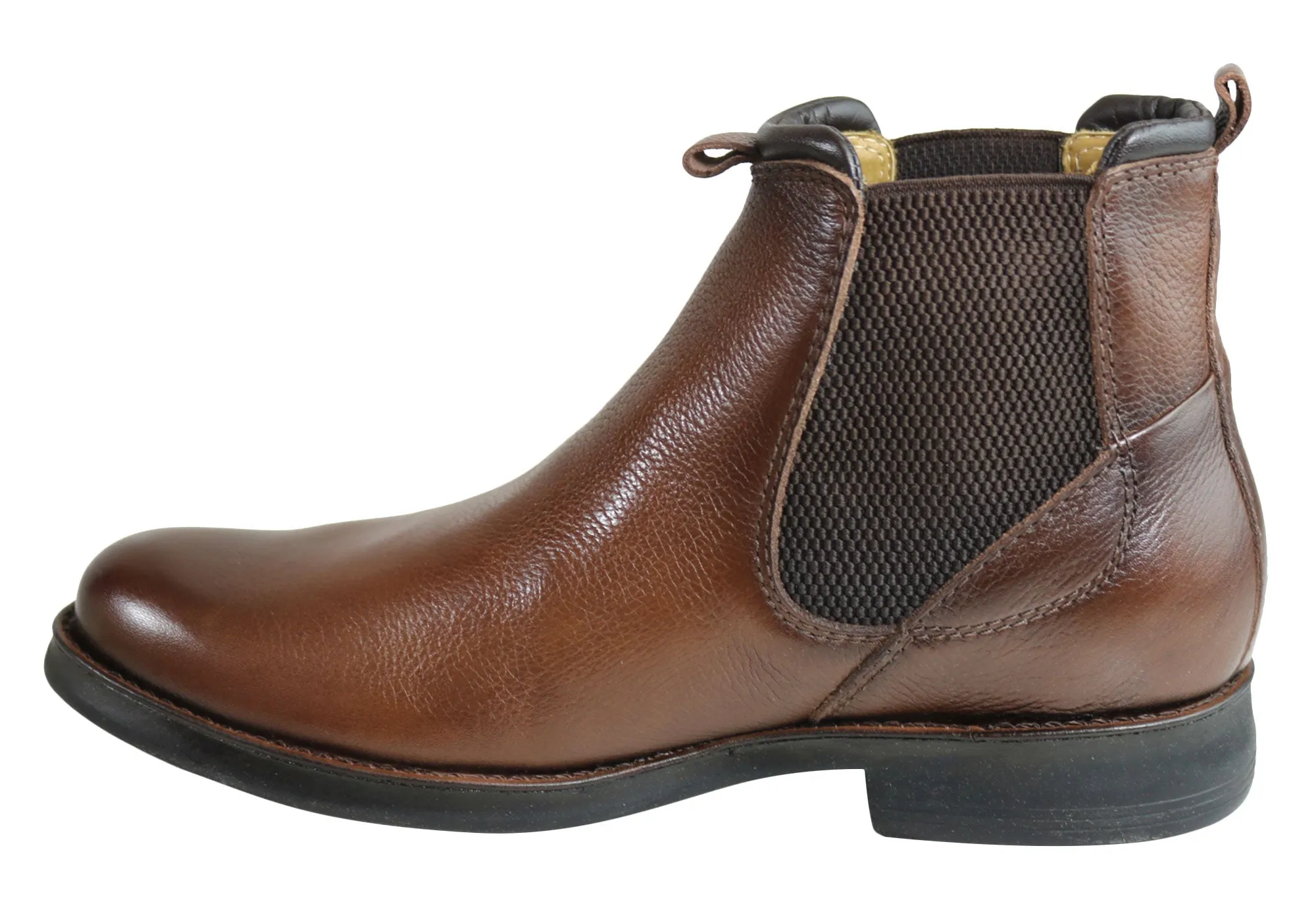 Ferricelli Roy Mens Comfortable Leather Chelsea Boots Made In Brazil