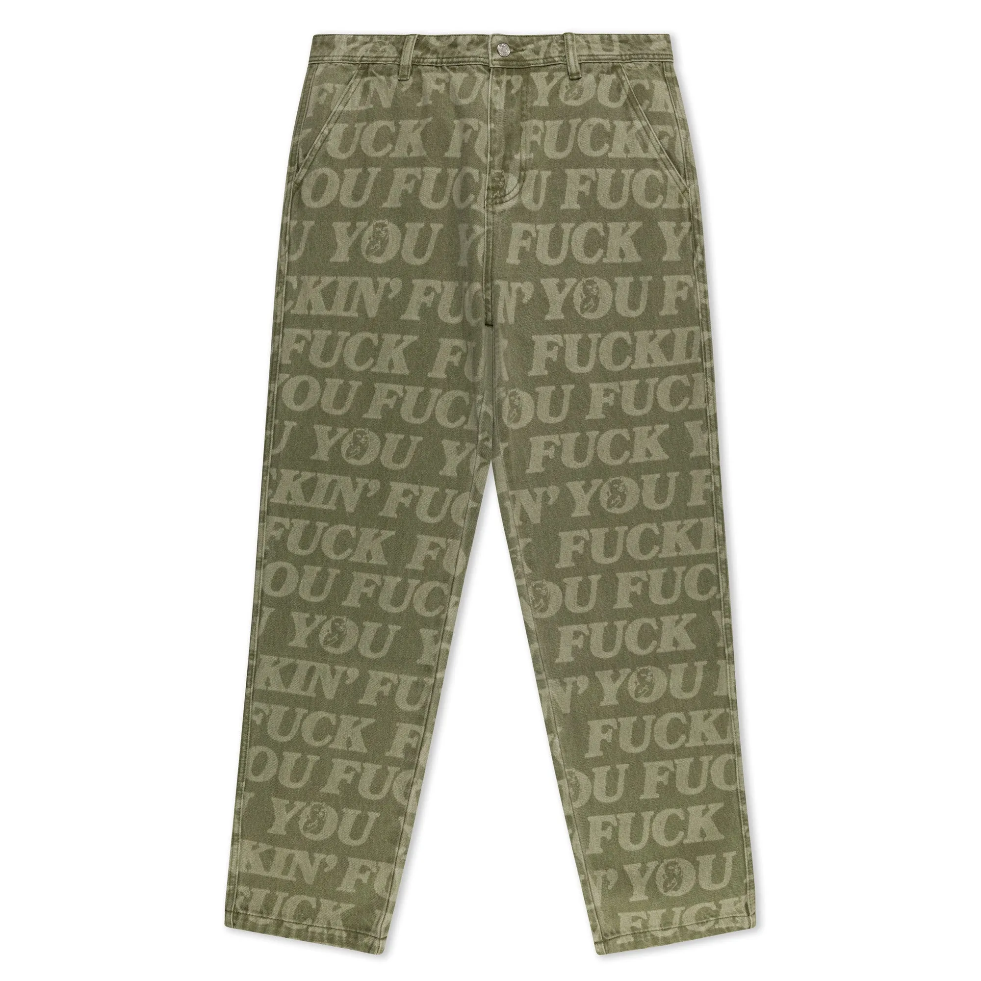 F.U.F.F. Washed Denim Pants (Light Olive Denim)