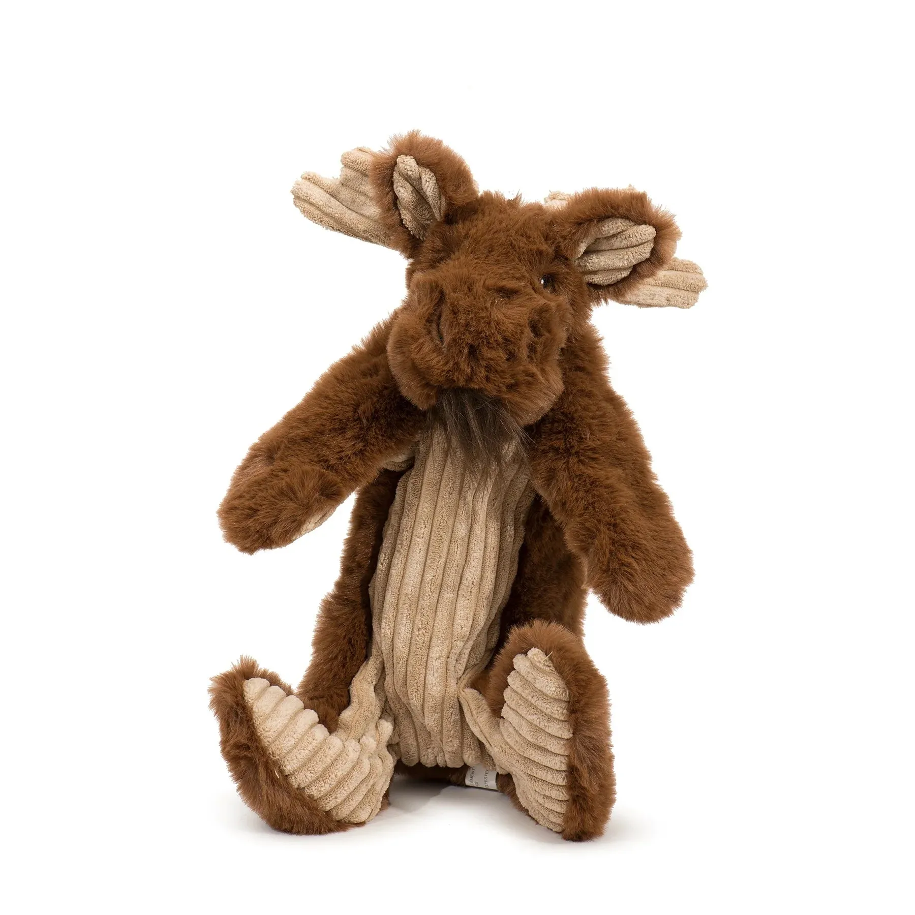 HuggleHounds Rope X-Brace Durable Plush Dog Toy, Maple Moose