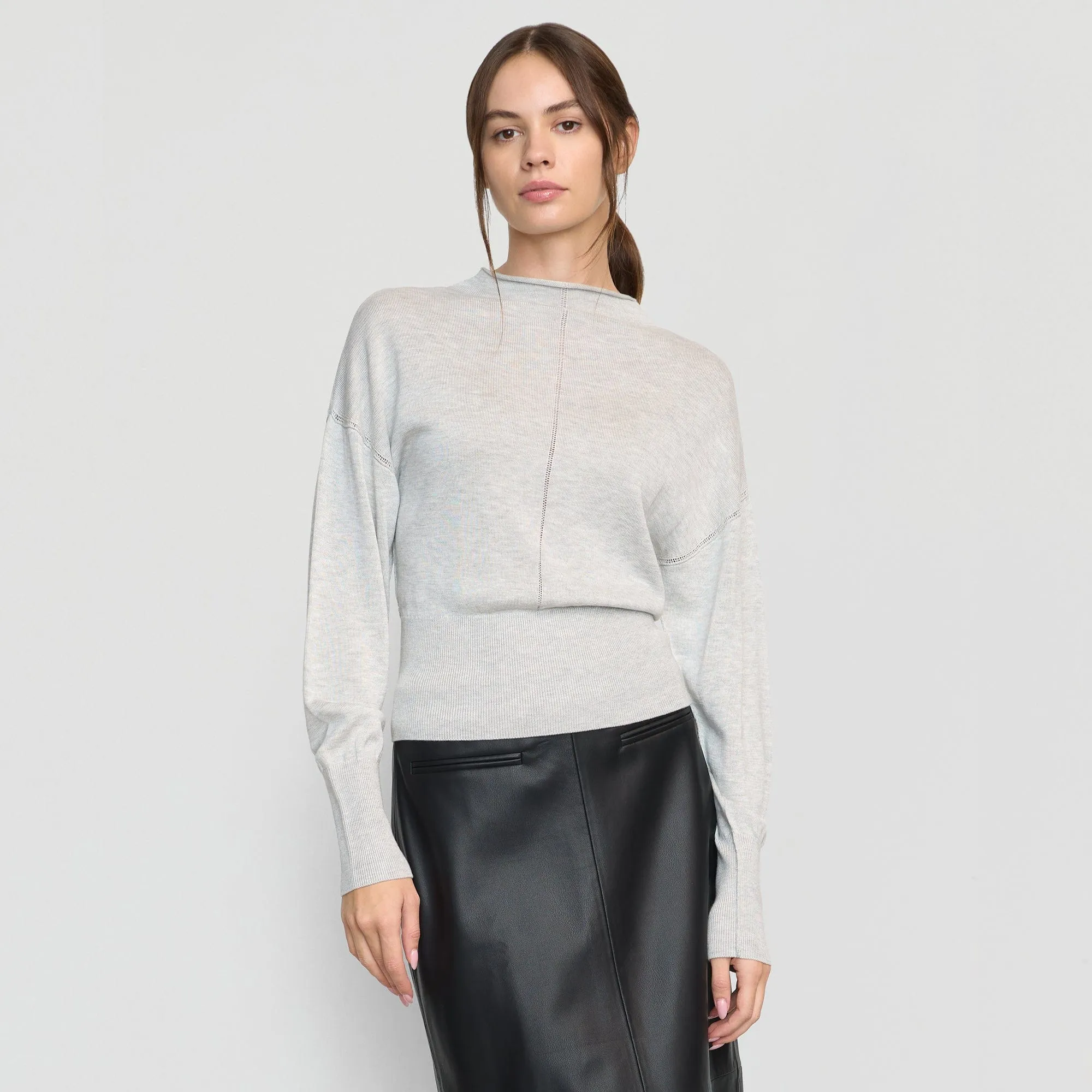 Jillian Pointelle Tencel-Wool Sweater