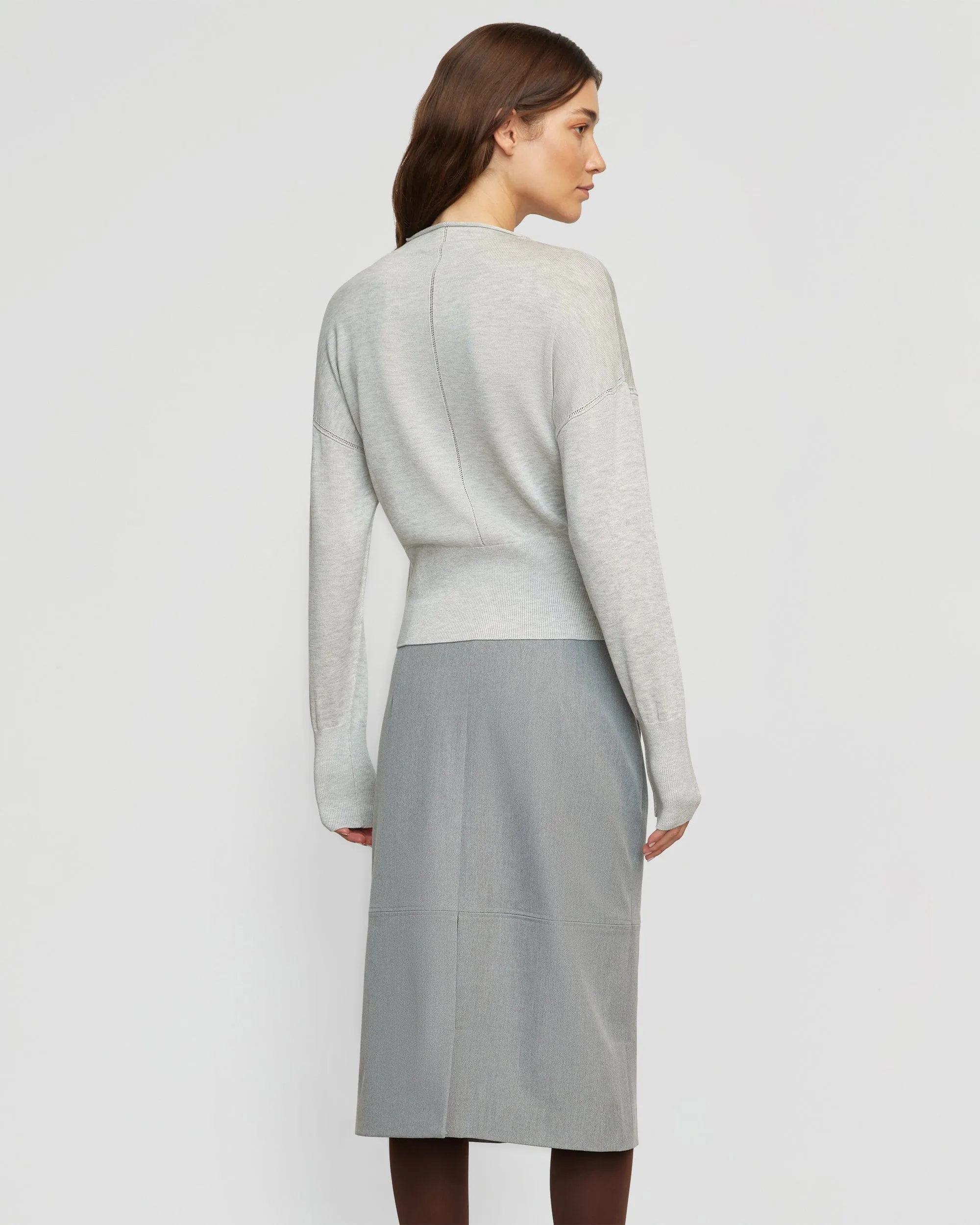 Jillian Pointelle Tencel-Wool Sweater