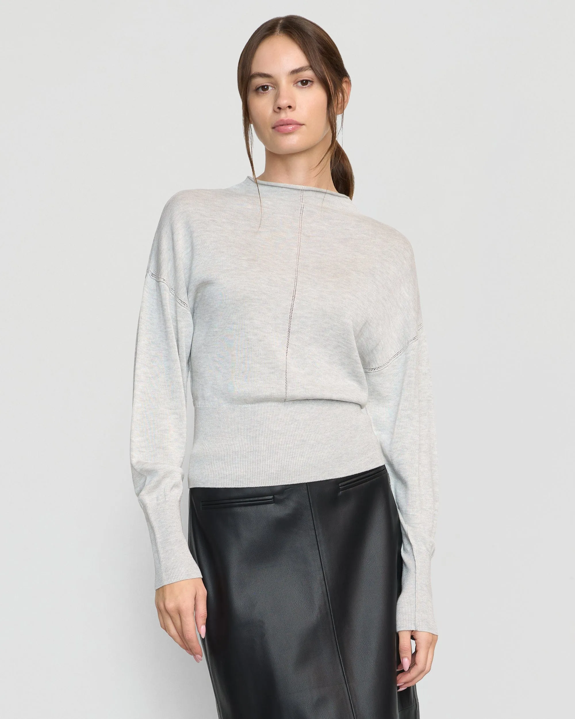 Jillian Pointelle Tencel-Wool Sweater