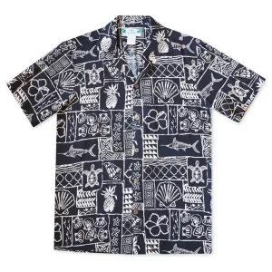 Kaka'ako Black Hawaiian Rayon Shirt