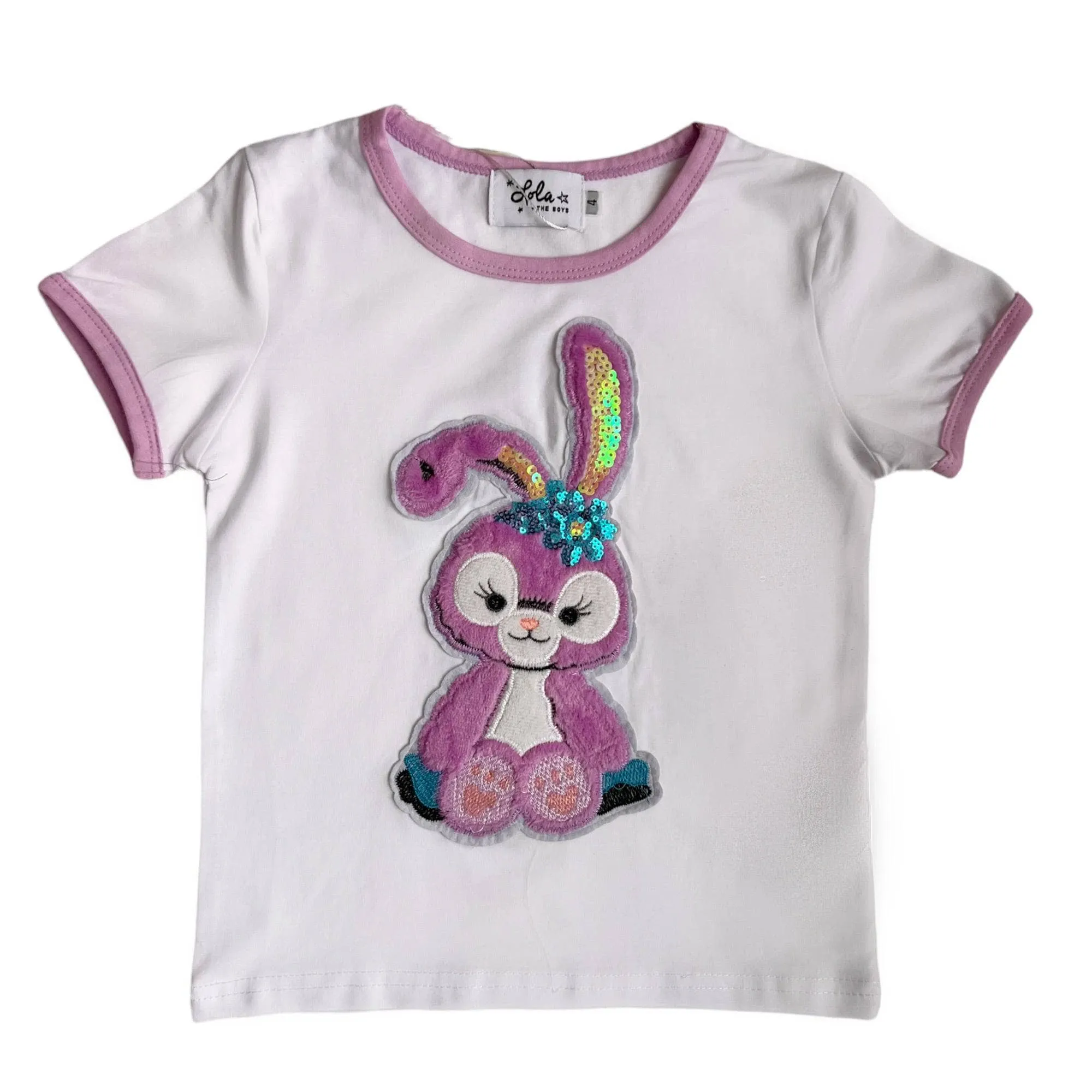 Lavender Bunny Ringer T shirt