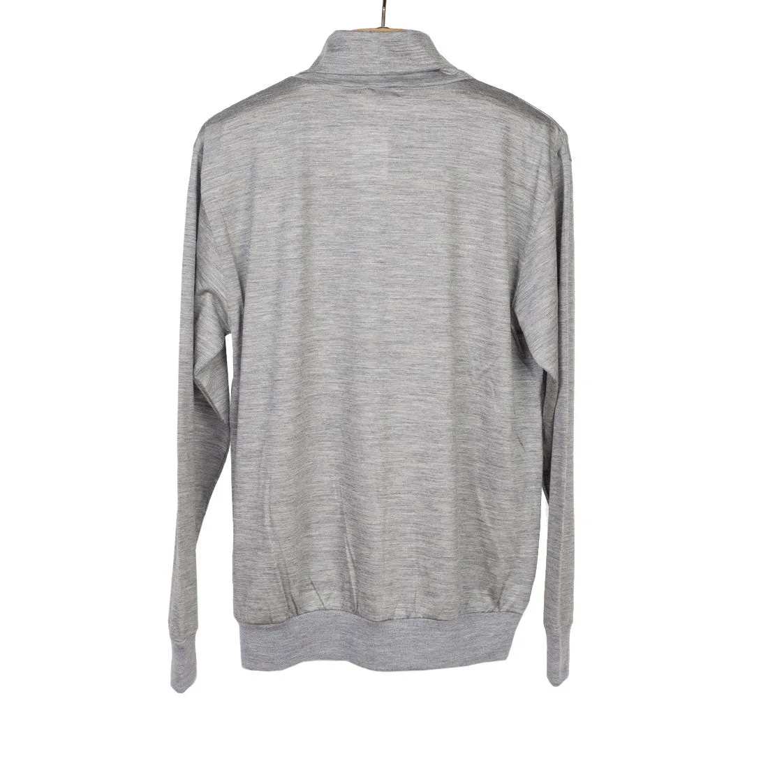 Light grey wool jersey turtleneck sweater