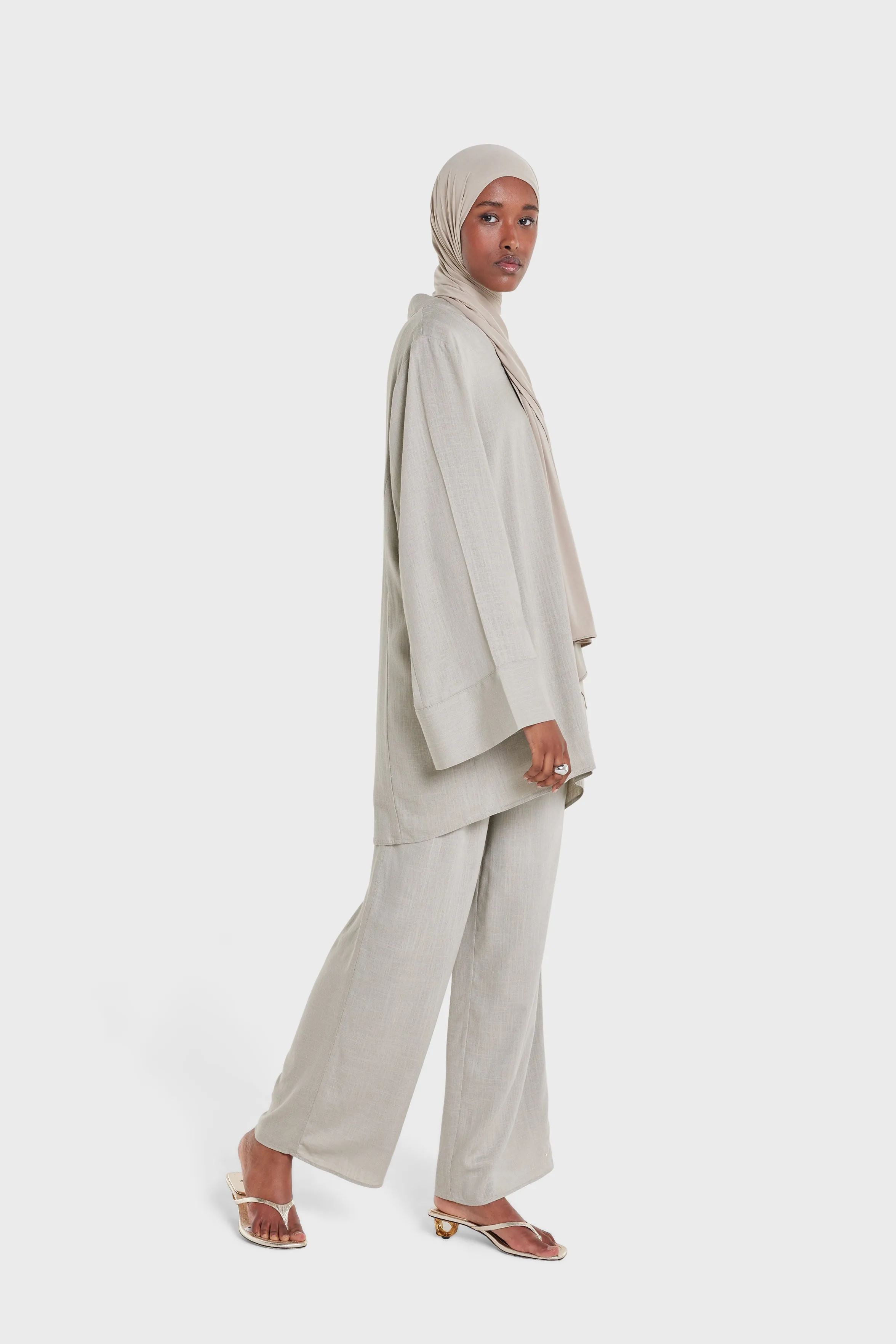 Linen Loose Pants | Light Sage