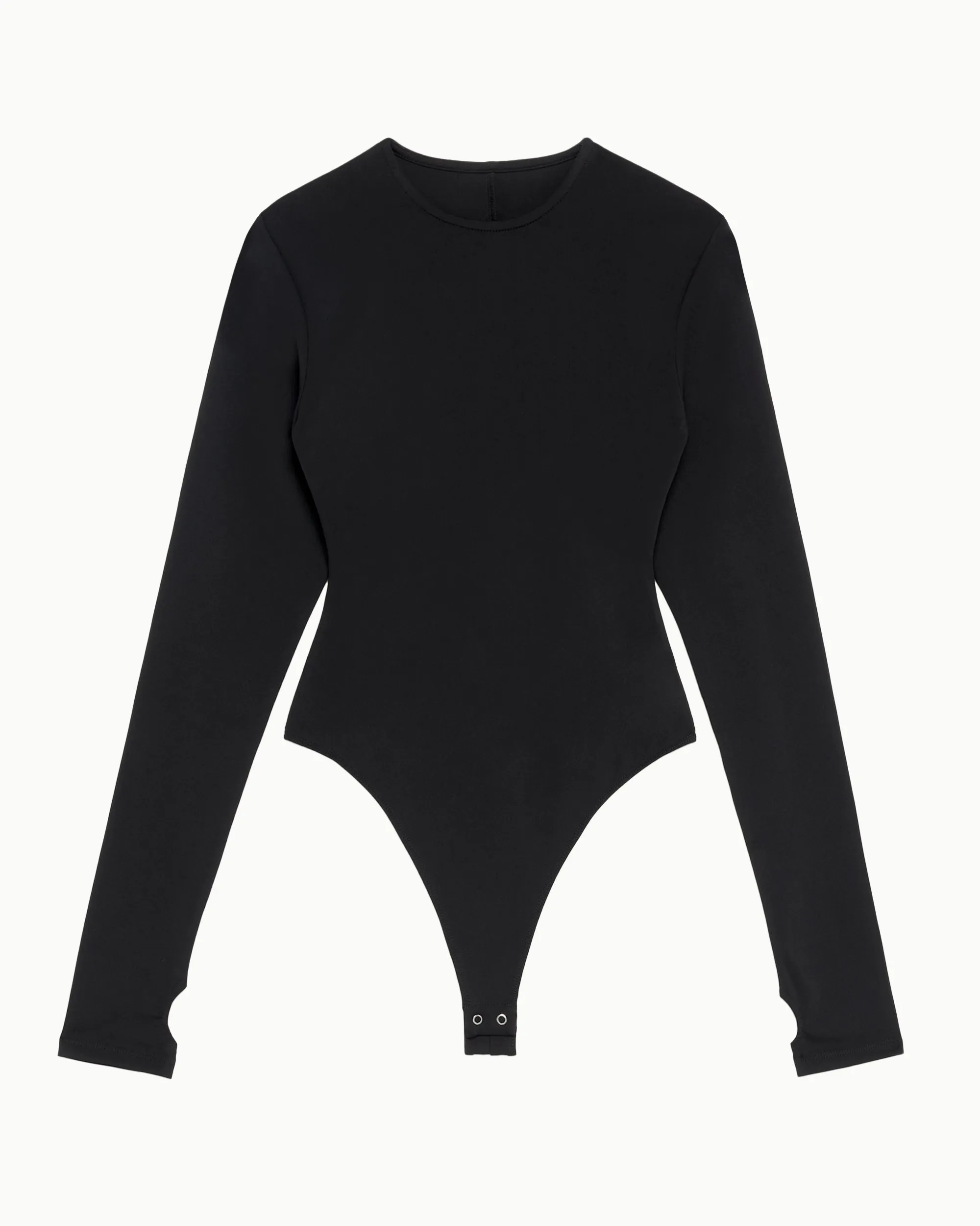 Long Sleeve Crewneck Bodysuit | Black