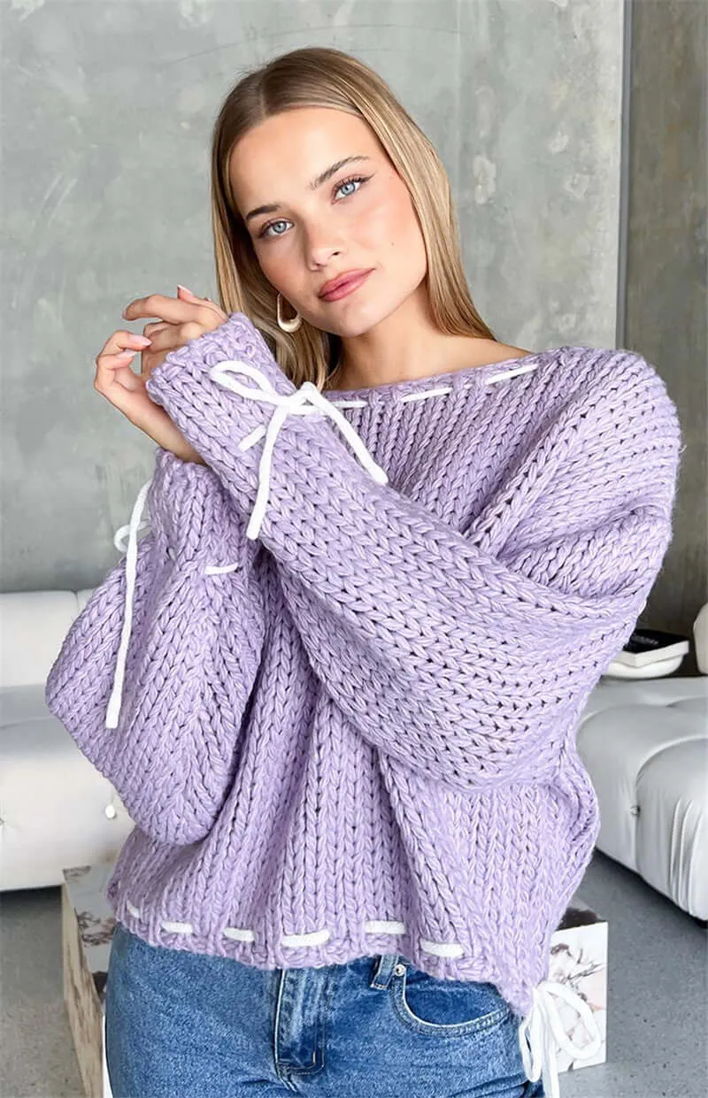 Long-sleeved Loose Knit Sweater