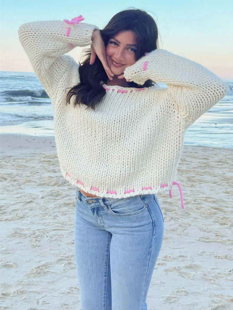 Long-sleeved Loose Knit Sweater