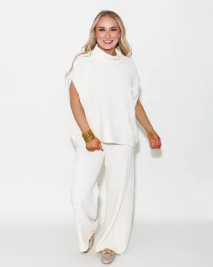 Luxe Cream Wide Leg Pants & Top Set