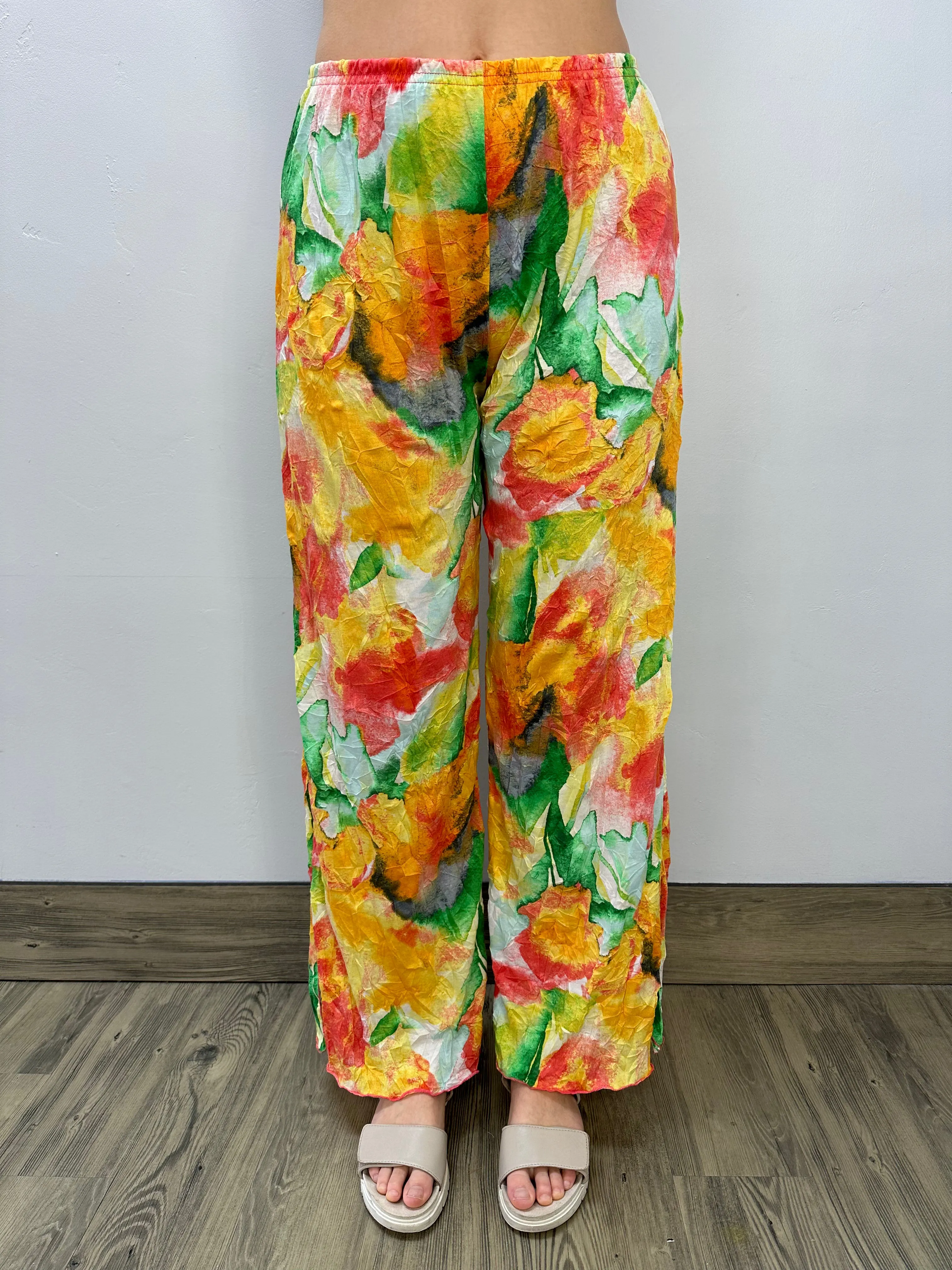 Mango Watercolor Crinkle Long Pant