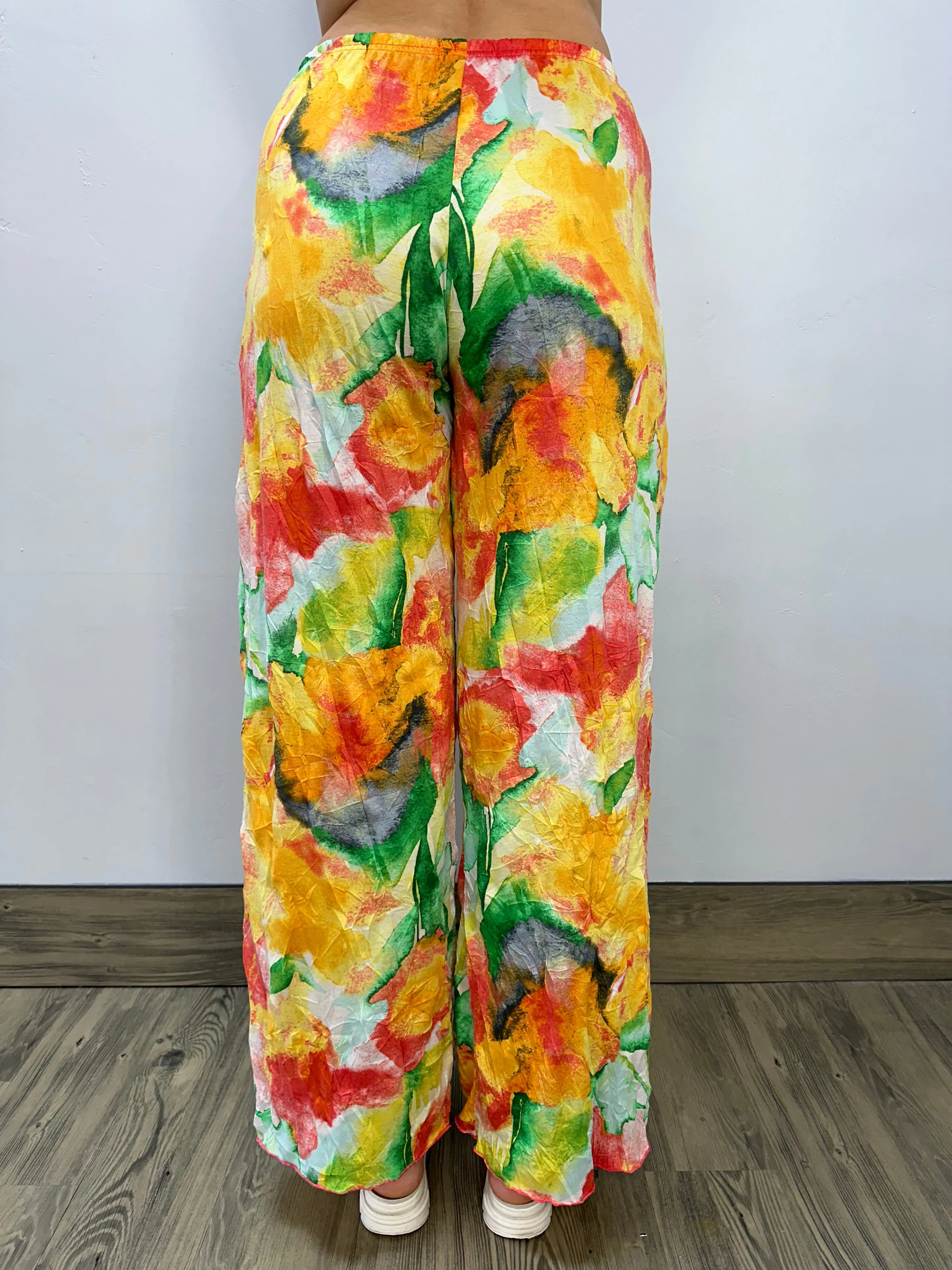 Mango Watercolor Crinkle Long Pant