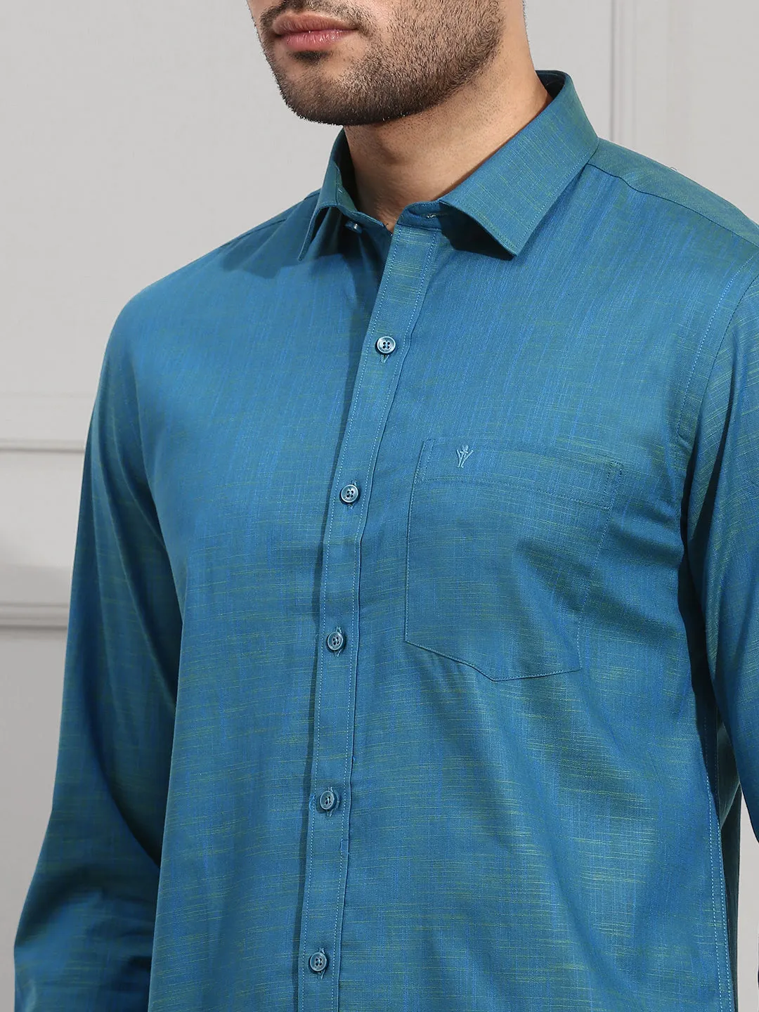 Men 100% Cotton Shirt Dark Blue CL2 GT29