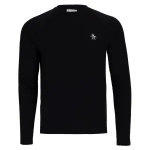 Men's Solid Performance Long Sleeve Tennis Raglan Caviar