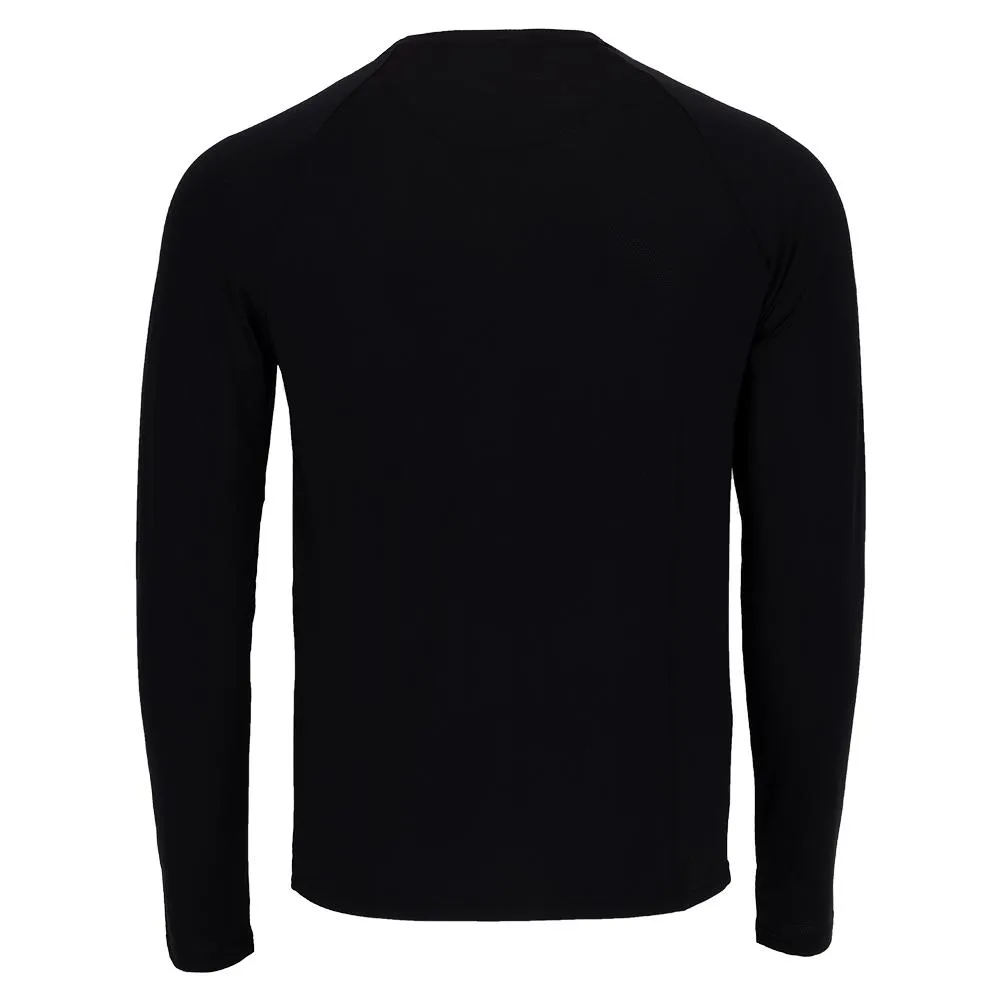 Men's Solid Performance Long Sleeve Tennis Raglan Caviar