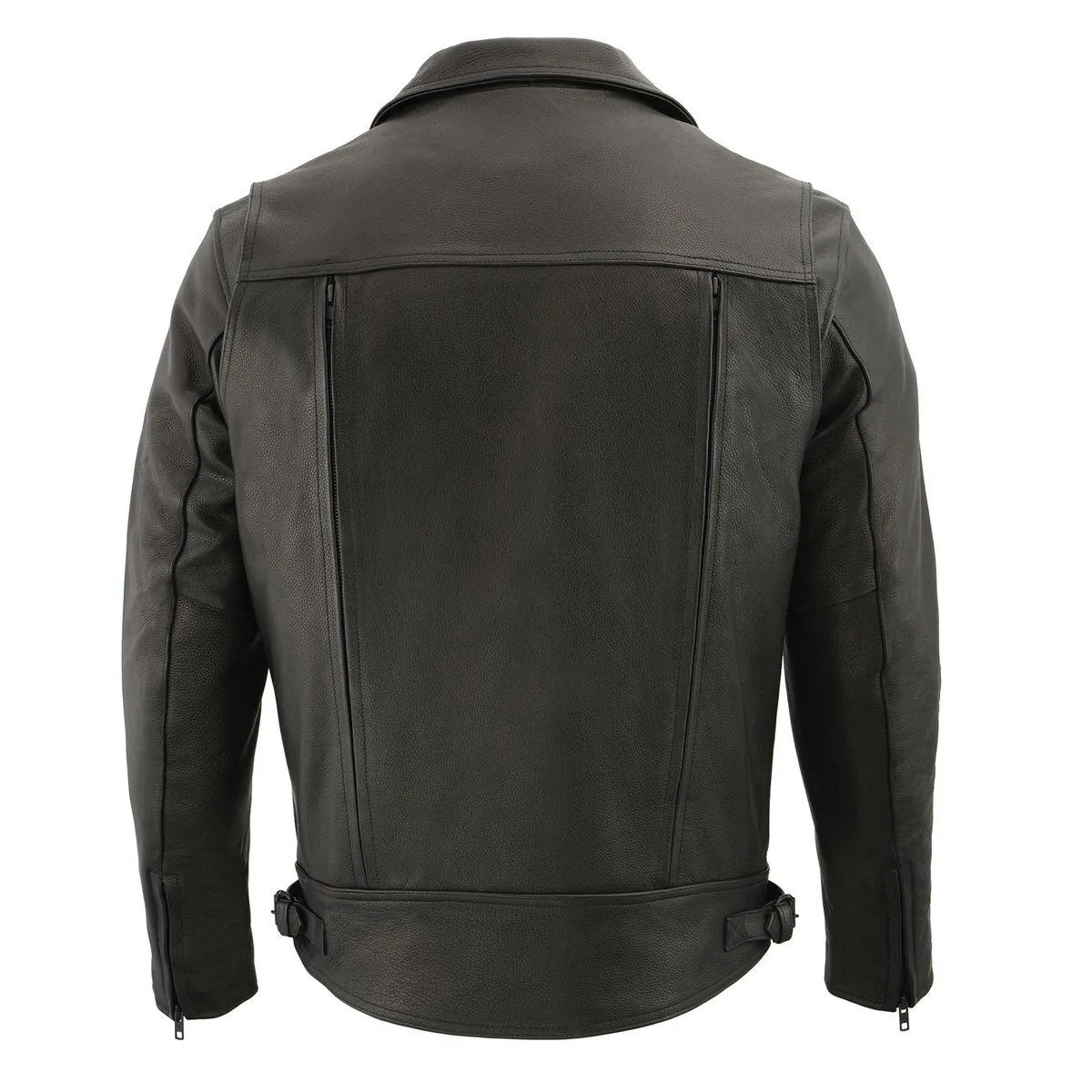 Milwaukee Leather MLM1520 Men's Pistol Pete Vented Black Leather Cruiser Jacket