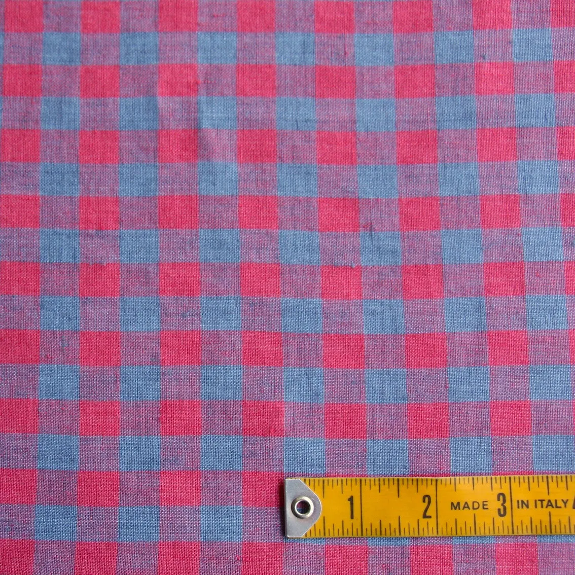 Mina Check Raspberry Washed Linen