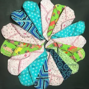 NEW SIZE: Set of 3 MamaBear LadyWear Cloth Menstrual Pad, Pantyliner - Mini Maxi for Teens, Tweens, Petites