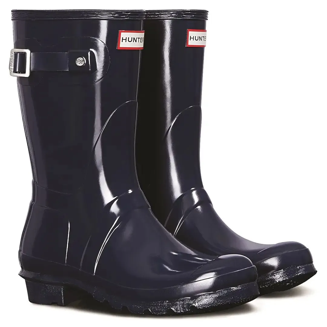 Original Short Gloss Wellington Boots - Navy by Hunter