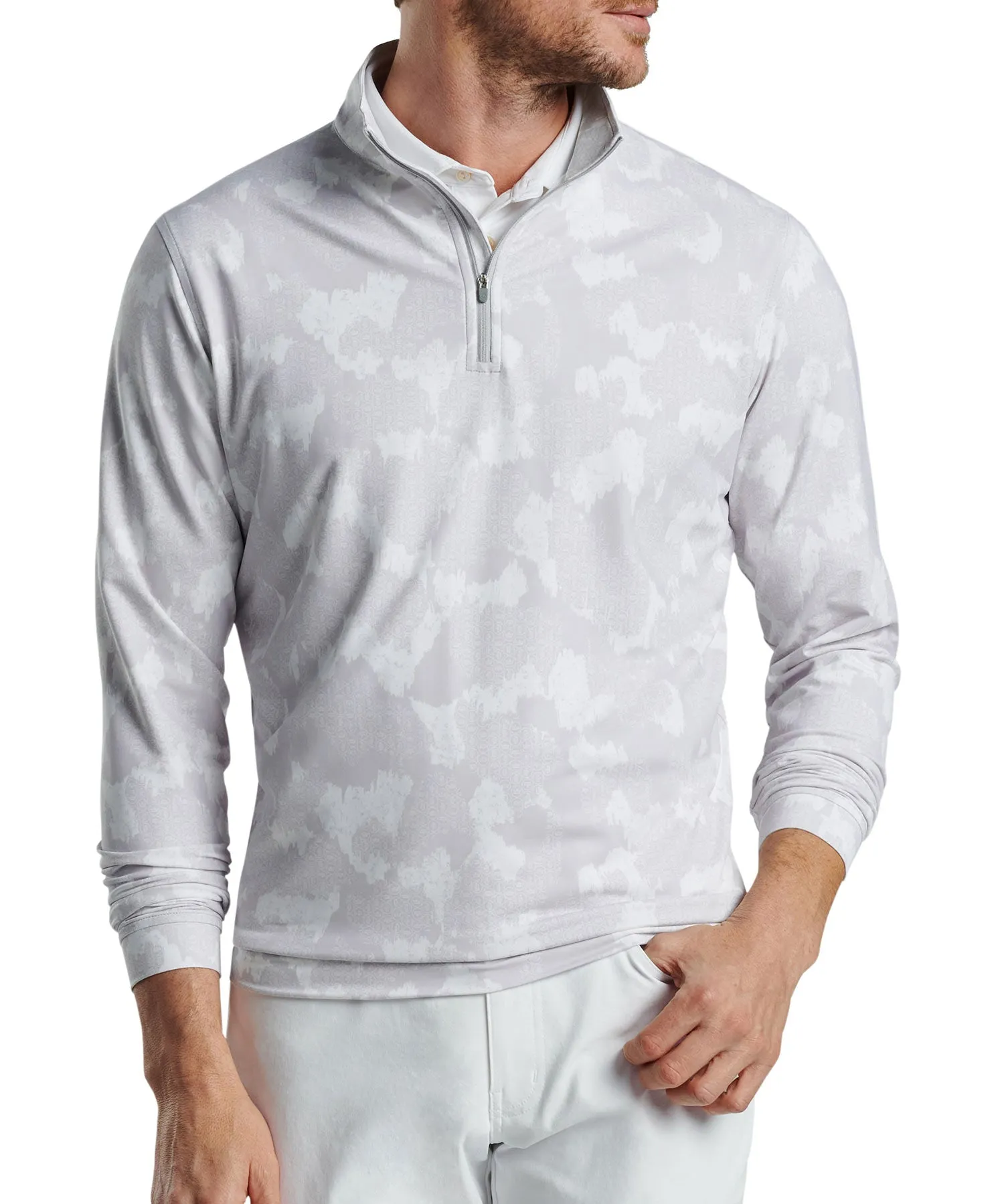 Peter Millar Crown Print Perth Quarter-Zip Pullover