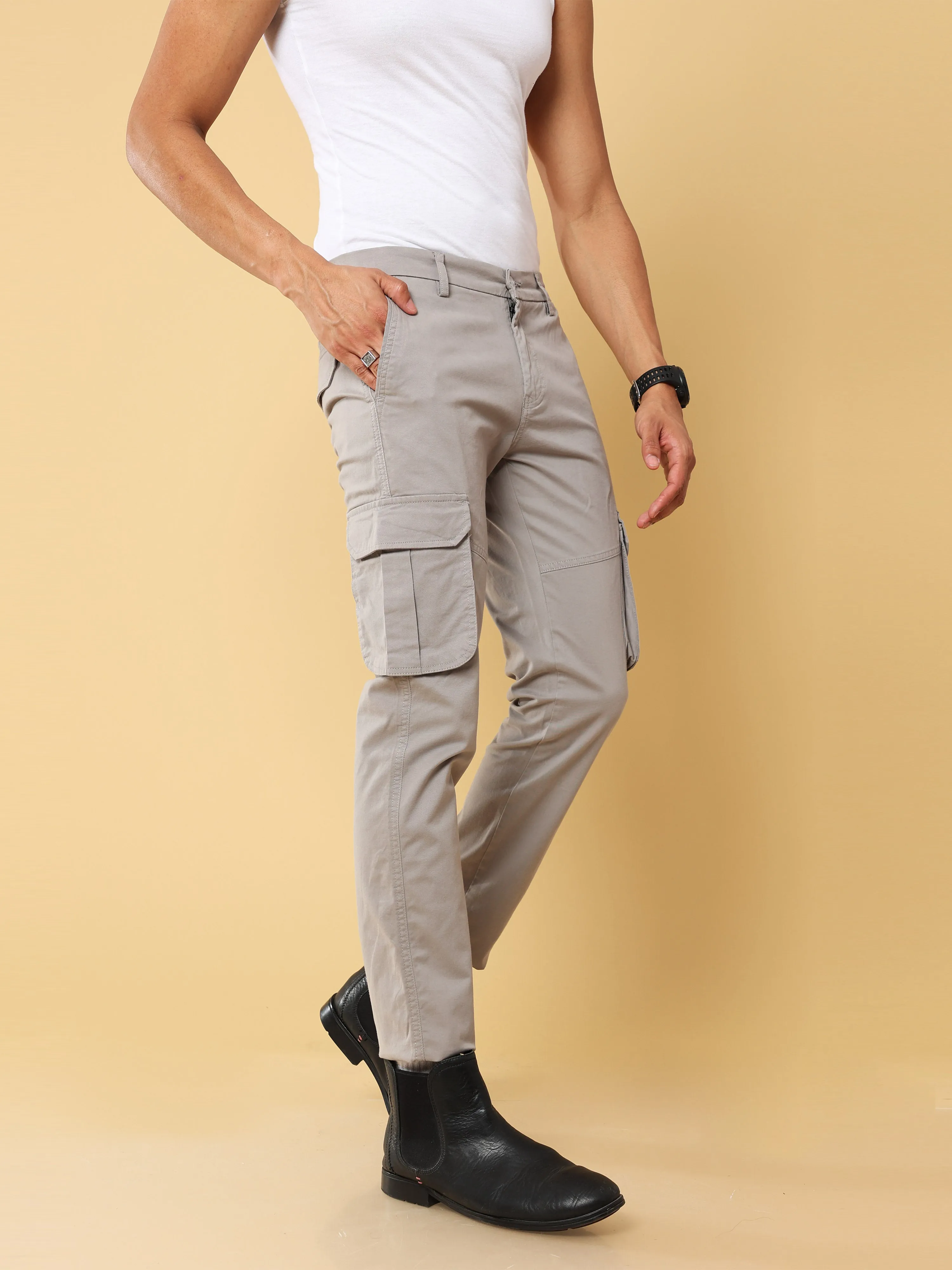 Premium Light Grey Cargo Pant