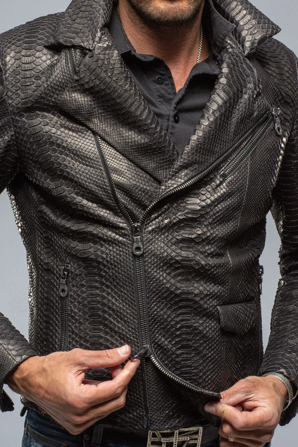 Python Moto Jacket in Black