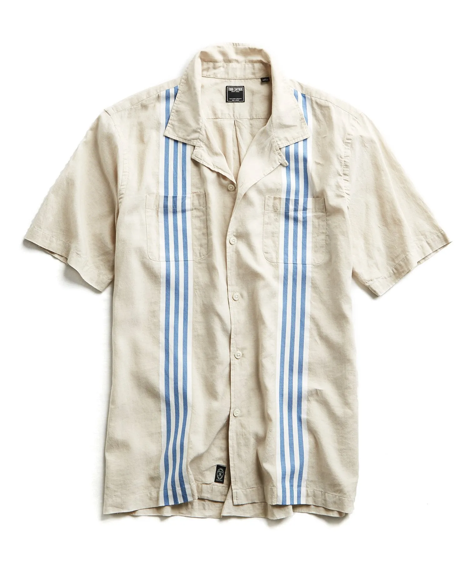 Short Sleeve Stripe Bowling Shirt