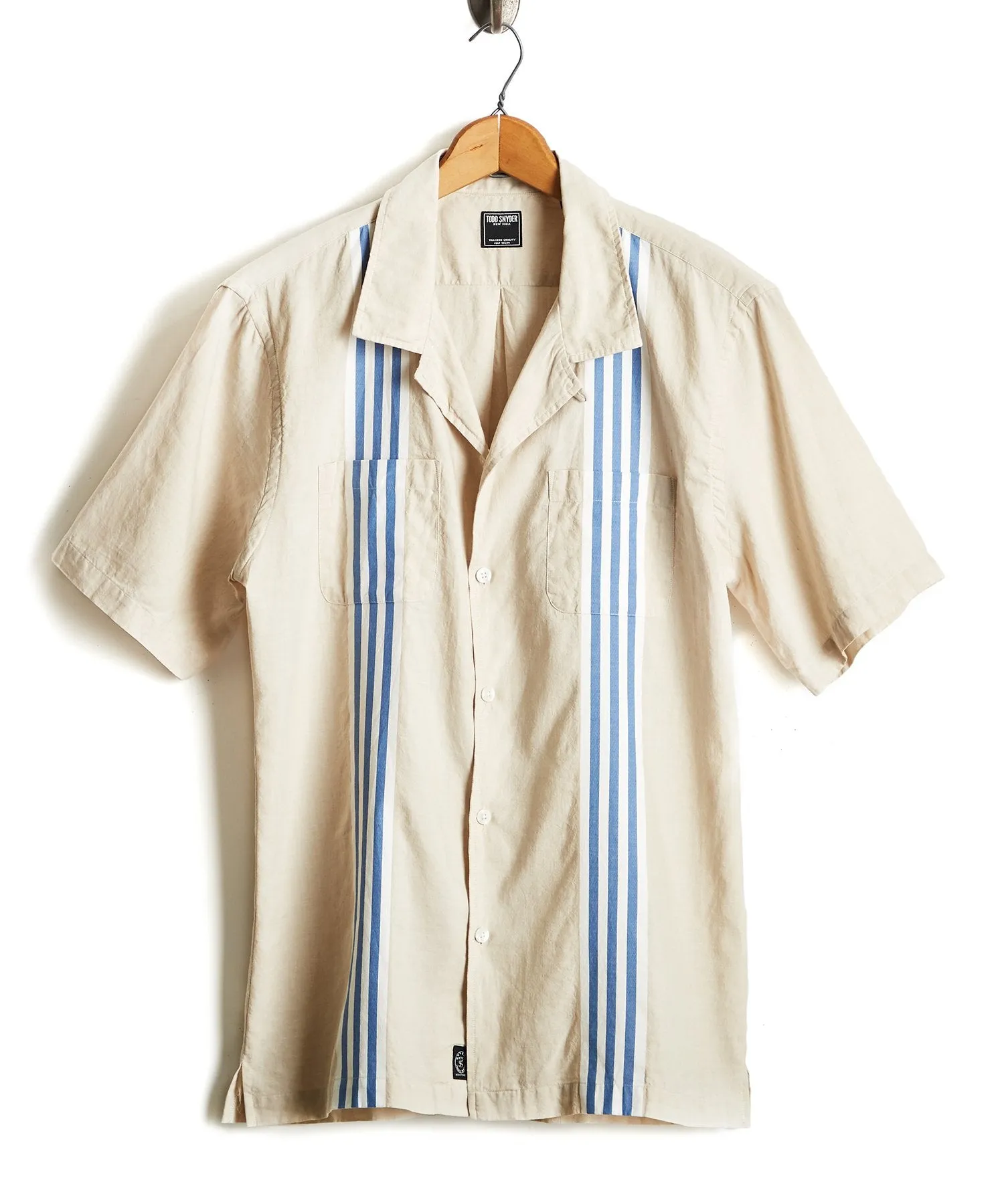 Short Sleeve Stripe Bowling Shirt